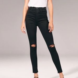 Abercrombie and Fitch Ultra High Rise Super Skinny Black Jeans 10 30 R